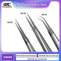 i2C 3D Electronics Extra Hard Alloy Tweezers Precision Forceps For SMD BGA SMT Mobile Phones Flying line Repair Hand Tools sets