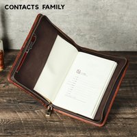 Luxury Retro Handmade Cowhide Leather Book Cover A5 Notebook Case with Pen Phone Holder Journal Office Diary Travel Portfolio