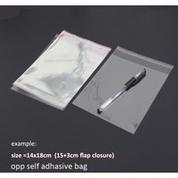 200pcs 14x18/13x20/11x24/13x22/12x24/13x24/15x30/18x27cm Cellophane Transparent Plastic gift OPP Self Adhesive Seal Packing bags