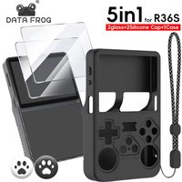 DATA FROG Protective Case for R36S Console Soft Silicone Cover with Optional Tempered Glass Screen Protector