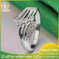 ALITREE 925 Sterling Silver Zircon Crystal Wing Ring For Women Rings Lady Fashion Engagement Wedding Party Jewelry Birthday Gift