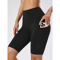 Women High Waisted Stretch Shorts Breathable Side Pockets Pant Soft Skin Friendly Design For Cycling Yoga Gym Outdoor Activities