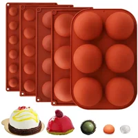 6/8/15/24 Holes Half Ball Sphere Round Silicone Mold 3D Brownie Pudding Mousse Chocolate Dessert DIY Baking Cake Decoration Tool