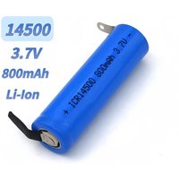 14500 battery 3.7V 800mAh rechargeable lithium battery with solder tabs for Shaver Power bank Speaker Electric hair clipper