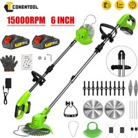 CONENTOOL 21V 6 Inch Foldable Lawn Mower Cordless Electric Grass Trimmer with 5 Blades Garden Tools for Makita 18V Battery Pin