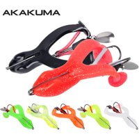1Pcs Floating Soft Frog Fishing Lure With Double Sharp Hooks Artificial Simulation Frog Snakehead With Metal Sequin