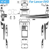 For Mitsubishi Lancer EVO 2008-2015 Carbon Fiber Gear Shift Steering Wheel Air Outlet Window Lift Pnael Car Interior Sticker