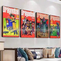 Printed Dragon Ball Poster Anime Wall Artwork Goku Pictures Bejīta Painting Canvas Super Saiyan Hanging Scrolls Home Room Decor