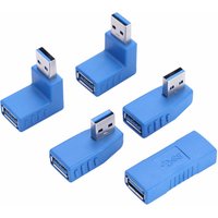 USB Connector 2.0/3.0 90 Degree Vertical Left Right Up Down Angled USB Type A Male To Female M/F Converter Adapter Black/Blue
