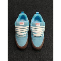American Street Style Thunderbolt Logo Slip-On Skate Shoes Plump Bread Shoe Couple Matching Cloud Blue Casual Board Shoes