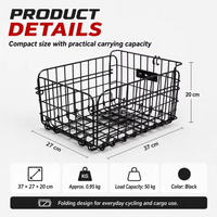 AliExpress NONE 18L Foldable Bicycle Rear Basket Bike Cargo Basket Capacity Steel Wire Carrier for Commuting Shopping and Daily Cycling