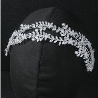 Luxury Bridal Headband For Wedding Headpieces Cubic Zirconia CZ Bride Tiaras Crowns For Women Party Prom Hair Jewelry Headdress