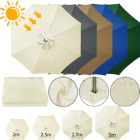 Parasol remplaçable, tissu supérieur pour jardin, Patio, auvent, couverture de parapluie, imperméable, 2/2, 5/2, 7/3m, pour 6 nervures/8 nervures