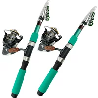 Telescopic Spinning Sea Fishing Rod and Reel Combo Superhard Short Jigging Pole 1.8-3.6m Baitcasting Wheel 5.2:1 High Speed