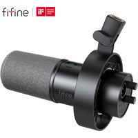 FIFINE USB/XLR Dynamic Microphone with Shock Mount,Touch-mute,headphone jack&Volume Control,for PC or Sound Card Recording -K688