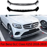 For Mercedes Benz GLC Class X253 C253 AMG Front Bumper Chin Lip Kit Spoiler Splitter Bumper Chin Lip Splitter Glossy black 201