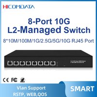 HICOMDATA L2-/L3 8 Ports 10g Switch Ethernet 10gb Internet Desktop Network Managed Switch For Cameras