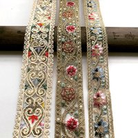 2m/6.56ft each Pack big wide lace embroidery trim flower sewing curtain accessory handmade DIY craft ribbons dress decorations