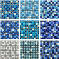 1pc Luminous Pool Mosaic Tiles Fluorescent Ceramic Mosaic Floor Wall Tiles for Swimming Pool Bathroom Porcelain Background Decor
