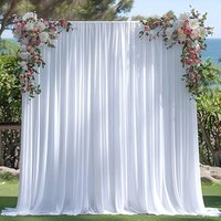 1PCWhite Pole-Mounted Stretch Backdrop Curtain for Birthday Parties Outdoor Weddings Hanging Background Wall Decoration Backdrop