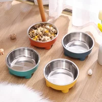 1/4PCS 600ml Capacity Stainless Steel Pet Bowl: Detachable, Easy-Clean Dog & Cat Dish with Non-Skid Bottom for Secure