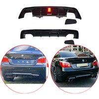 For BMW 5 Series E60 2006 To 2011 MP M Sport MT Replacement Style LED Light Rear Bumper Diffuser Spoiler Lip ABS Glossy Black