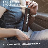 For Transit Tourneo Custom Logo MK7 MK8 Tuning Car Seat Belt Cushion Safety Belt Leather Shoulder Protector Pad Accessories