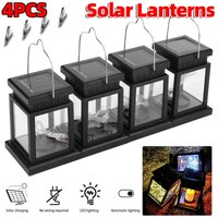 4Pcs Solar Lanterns Waterproof Metal Hanging Solar Lights Outdoor Star Atmosphere Lamp for Yard Patio Pathway Porch Garden Decor
