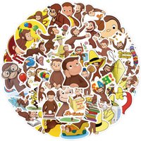 AliExpress FANLU 60PCS Curious George Cartoon Stickers Comedy Movies Decals Cute Monkey Kids Toys Fridge Laptop Guitar Car Bike Animal Decoration