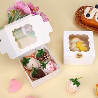 10 paper cupcake packaging boxes, pastry boxes, cookies, snowflake pastries baking packaging boxes