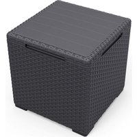 Vigo Garden Storage Table with Additional Storage Function, 37 x 37 x 37 cm, Graphite