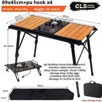 Camping Folding Removable IGT Wood Table Lightweight Camp BBQ Grill Stove Table Outdoor Picnic Fishing Table IGT Set