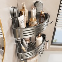 Bathroom suction cup triangular basket storage rack, bathroom washbasin corner, no need to drill holes, wall-mounted toilet
