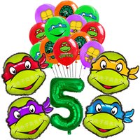 Teenage Mutant Ninja Turtles Boy Birthday Balloon Set Cartoon Aluminum Foil Number Balloon Kids Birthday Party Supplies Decor