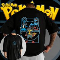 25 Summer Pokémon Anime Lucario Charizard Brand 100%Pure Cotton Printed T-shirt Men Harajuku Versatile Short-sleeved Y2k Loose