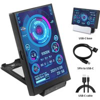 3,5/5 Zoll IPS Typ-C Sekundärbildschirm Mini-Computer USB-Display CPU GPU RAM HDD-Monitor mit Halter Metallgehäuse Keine Verwendung AIDA64