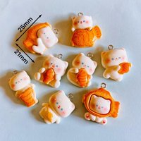 10pcs Taiyaki Fish Cat Resin Charms For Jewelry Making Necklace Keychain Earrings Pendants DIY Supplies Accessories