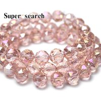 Pink Plating Clear Austria Crystal Faceted Glass Loose Spacer Beads For DIY Bracelet Earrings Necklace Jewelry Making Accessorie