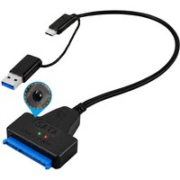 SATA to USB 3.0 / 2.0 Cable Up to 6 Gbps for 2.5/3.5 Inch External HDD SSD Hard Drive SATA 3 22 Pin Adapter USB 3.0 to Sata III