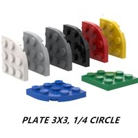 20PCS PLATE 3X3, 1/4 CIRCLE Compatible 30357 Round & Angles Self-Locking Bricks Building Blocks Toys Accessories