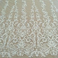 ivory sequins wedding gown dress lace fabric 130cm bridal lace fabric sell by yard