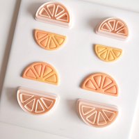 3 Sizes Lemon Slice Polymer Clay Earring Cutters Embossing Fruit Slice Clay Molds for DIY Jewelry Pendant Necklace Making