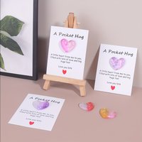 A Pocket Hug - 4PS Heart Keepsake Encouragement Card, Sentimental Gift for Birthday Wedding Valentine’s Day Love Her