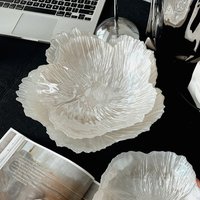 Flower Glass Plate Trays Decorative Jewelry Dish Tray Crystal Fruit Plate Household Snack Holder Trinket Dish Table Decoration