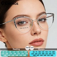 New Ultra-light Women's Reading Glasses Retro Cat Eye Myopia Glasses Optical Prescription Half-frame Blue Light Blocking