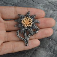 German Edelweiss Badge Vintage Brooch Medal Hat Cockade Gifts Fashion Women Costume Accessories for Costume Jewelry