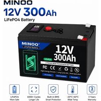 AliExpress MINNAAOO LiFePO4 12V 300AH 12V 200AH Battery Free Charger 12V Lithium Battery Built-In 300A BMS 6000+ Cycle Foat Fast Ship From EUr Bo