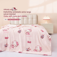San-rio Hello-Kitty Various Sizes Anti-static Thick Fleece Blanket, Milk Fleece Blanket, Casual Blanket, 150*200cm
