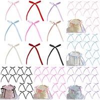 30/20/10pcs Ribbon Bow Cake Topper Pink Blue Purple Coquette Bow Cupcake Decorations for Birthday Wedding Party Baby Shower Deoc