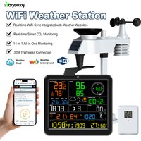 Solar-Powered WiFi Weather Station 14-in-1 Wireless Weather Monitor with Real-Time CO2 Detection 328FT Range for Home & Farm Use